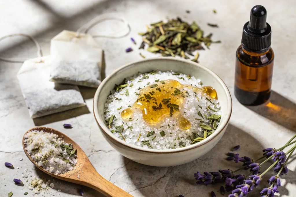 Glow Fast Diy Green Tea + Sugar Bath Scrub for Body Breakouts (Gentle)