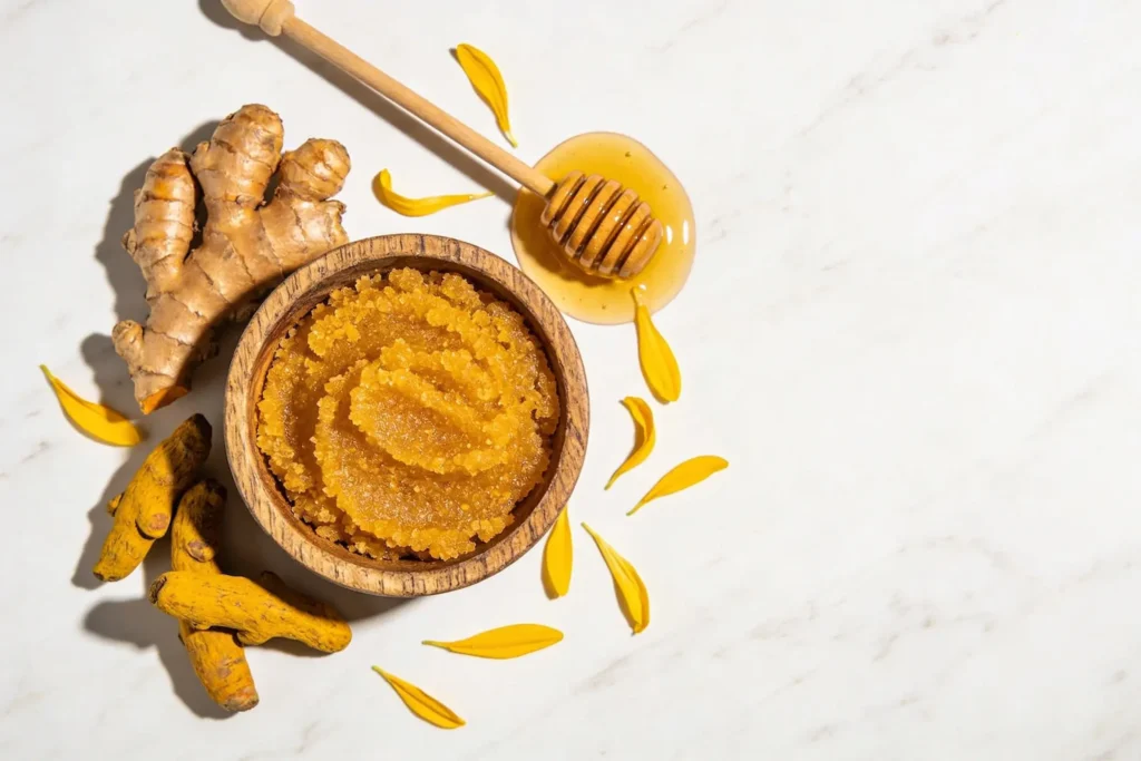 Diy Turmeric + Honey Bath Scrub for Bright, Clear Skin