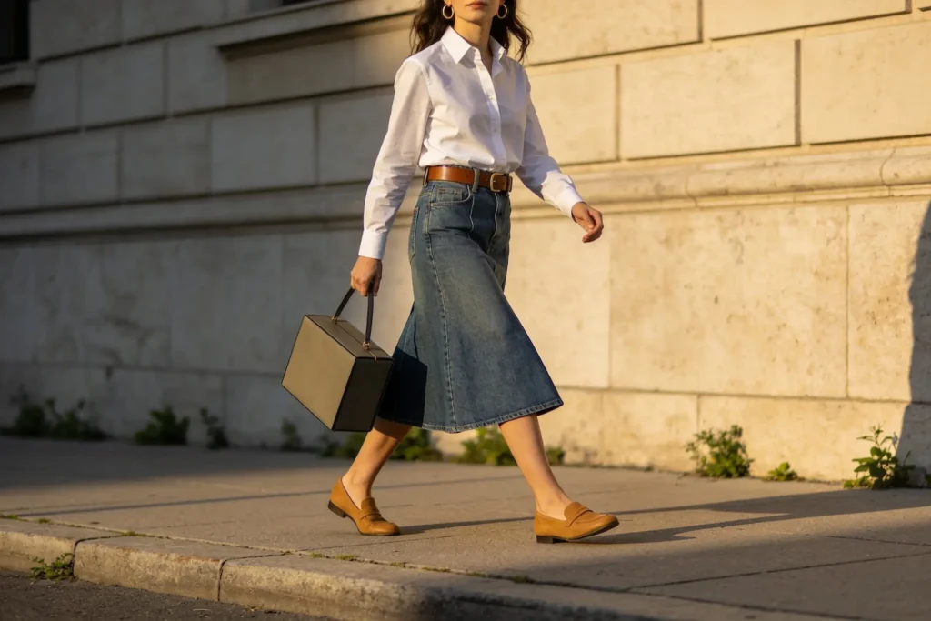 10 Effortless Jean Skirt Outfits That Look Put Together