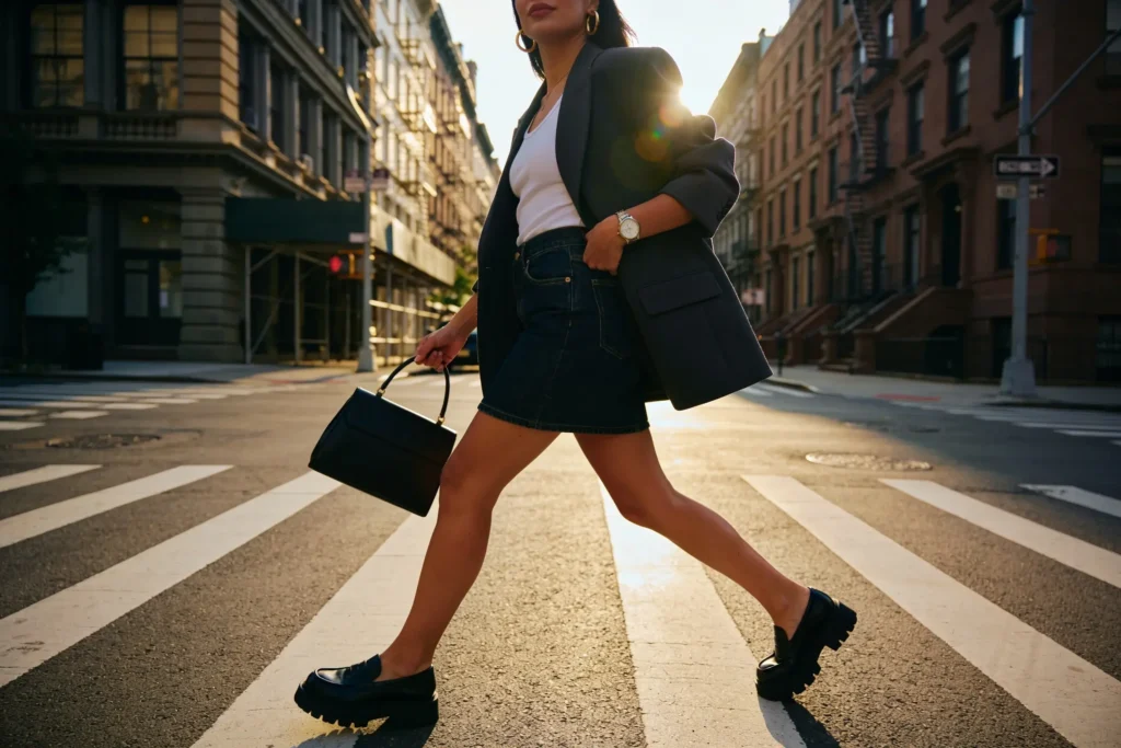 12 Denim Skirt Street Style Outfits Worth Copying