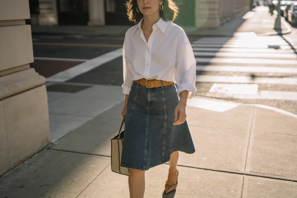 10 White Top And Jean Skirt Outfits That Always Work