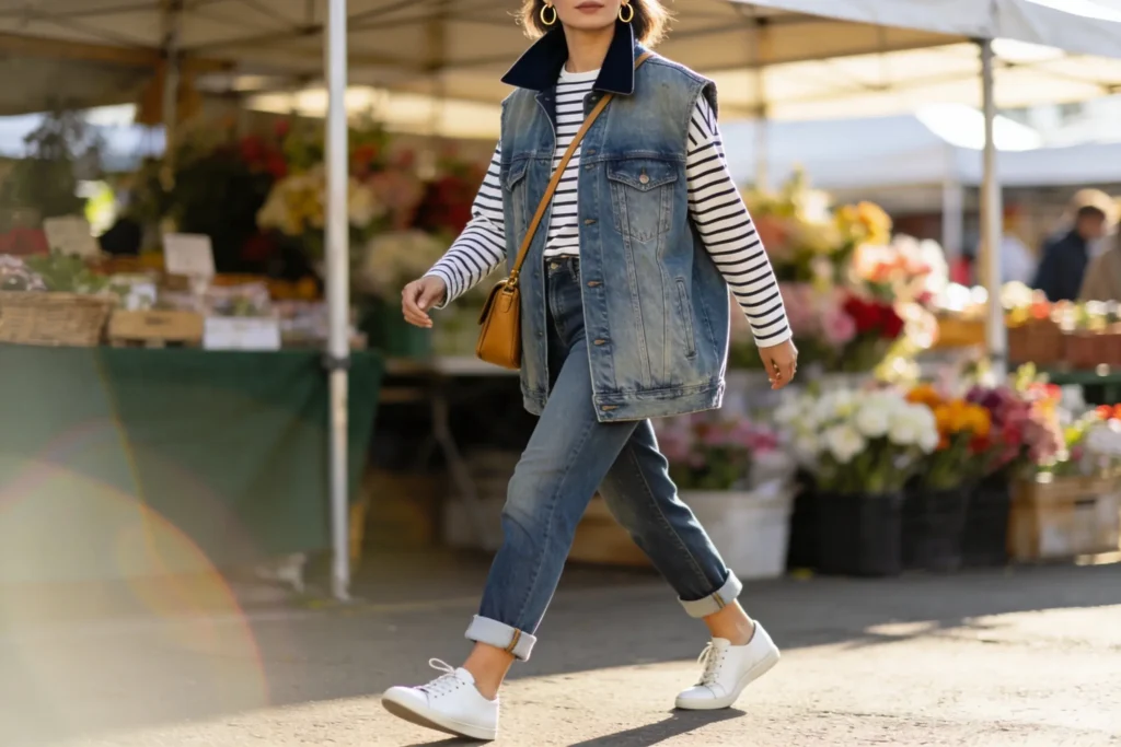 12 Oversized Denim Vest Outfits That Feel Trendy And Comfortable