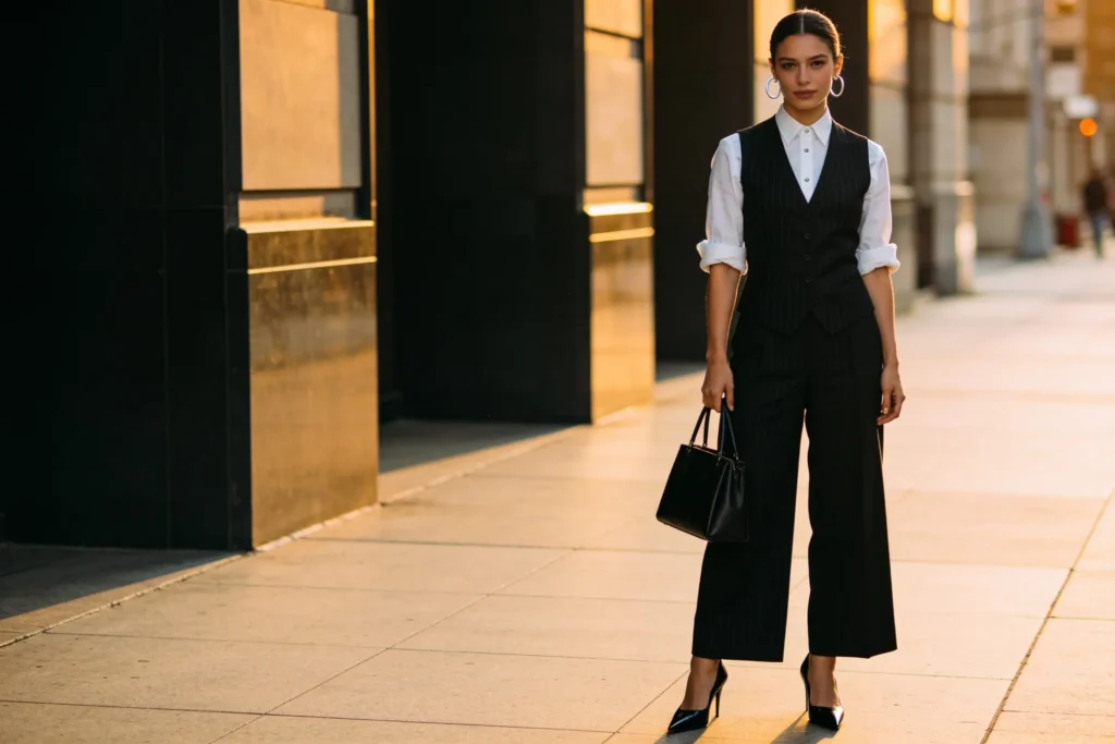 12 Black Vest Outfits For Women That Look Expensive And Polished