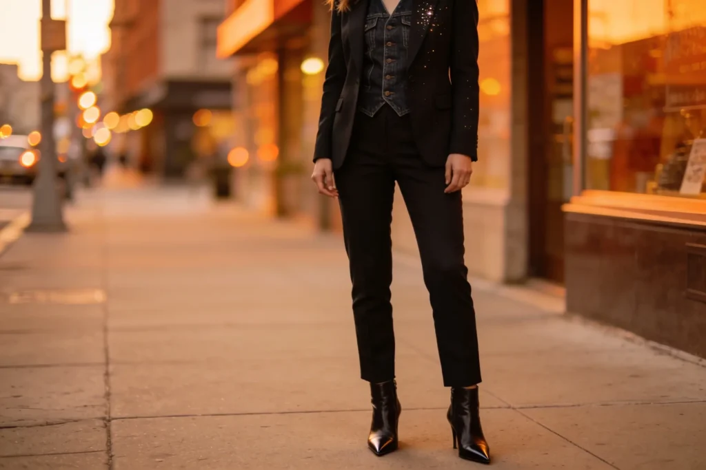 12 Western Denim Vest Outfits With A Modern Twist